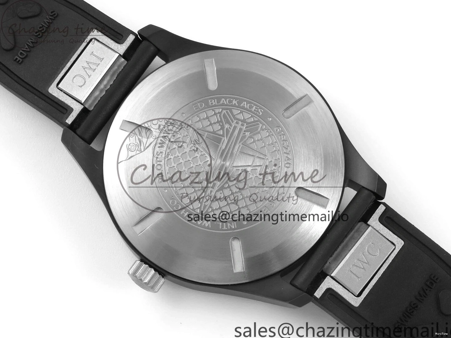 MIROTIME 0117 TravelReady Pilot IW326905 Black Aces M+F 1:1 Best Edition White Dial on Black Rubber Strap MY 7000